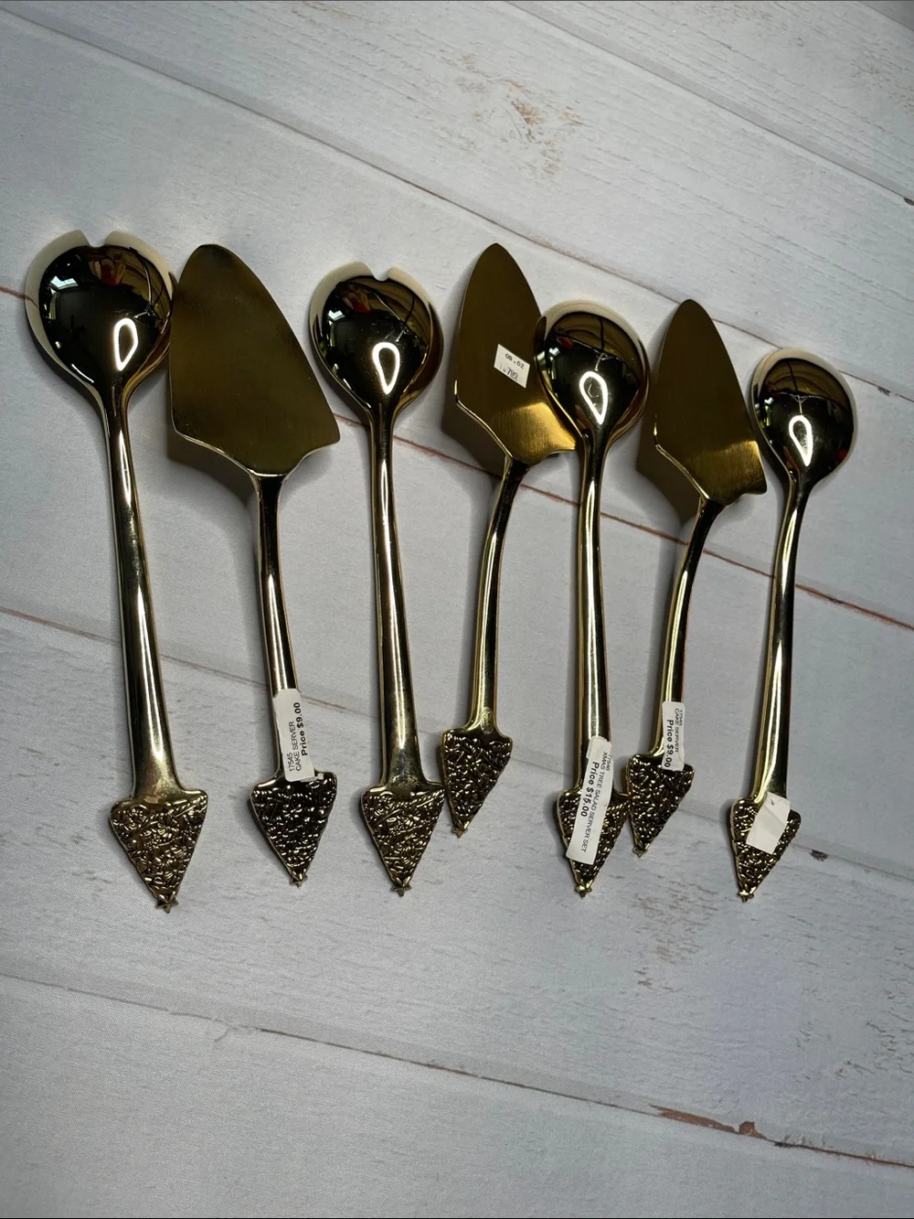 Bundle Christmas Serving Utensils Gold Tree Handle Pie Spoon Set Metal Servers